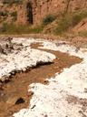 Salinas is known for its thousands of salt pans which have been around for centuries. The river running from the pans is surrounded by salt deposits.